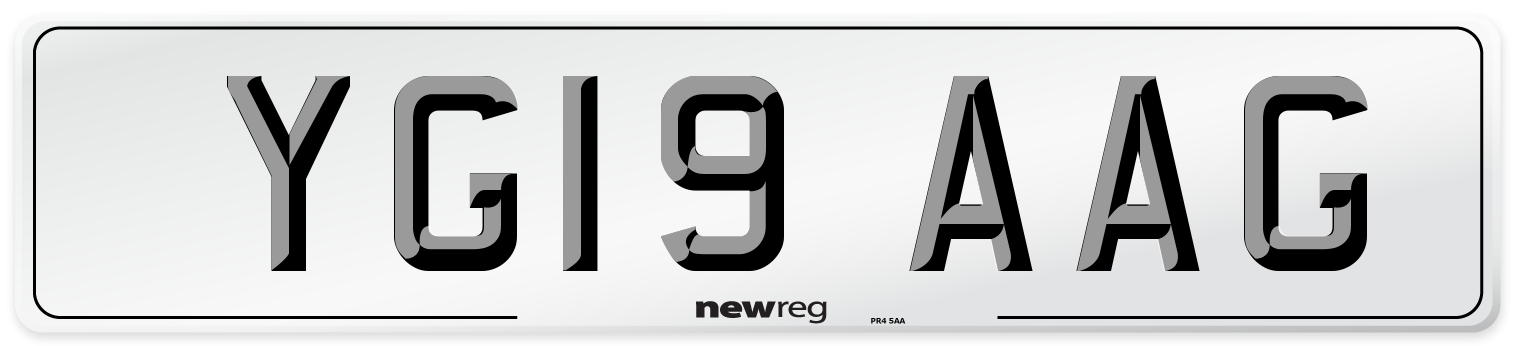 YG19 AAG Number Plate from New Reg
